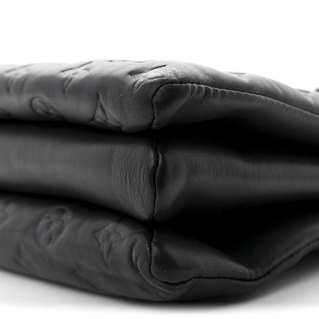 Lambskin Embossed Monogram Coussin MM Black