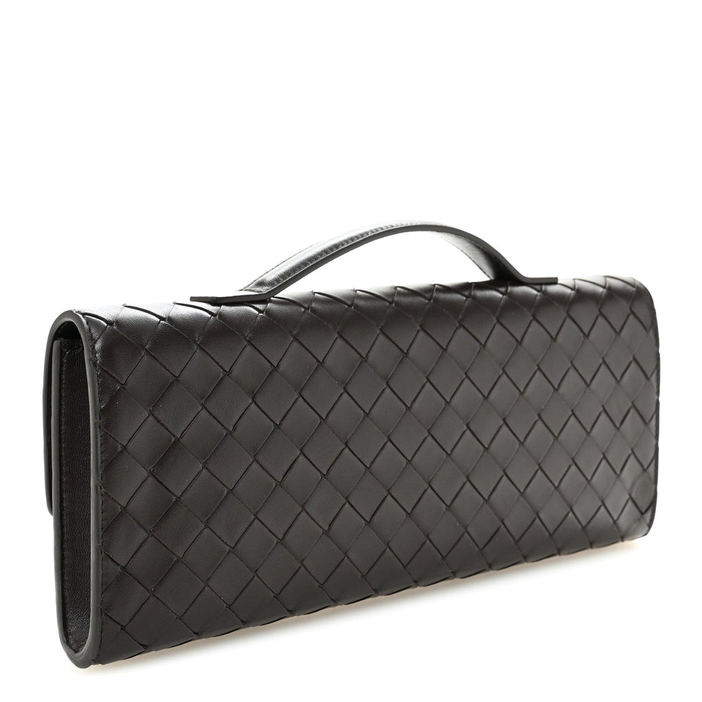 Nappa Intrecciato Long Andiamo Top Handle Clutch Fondant