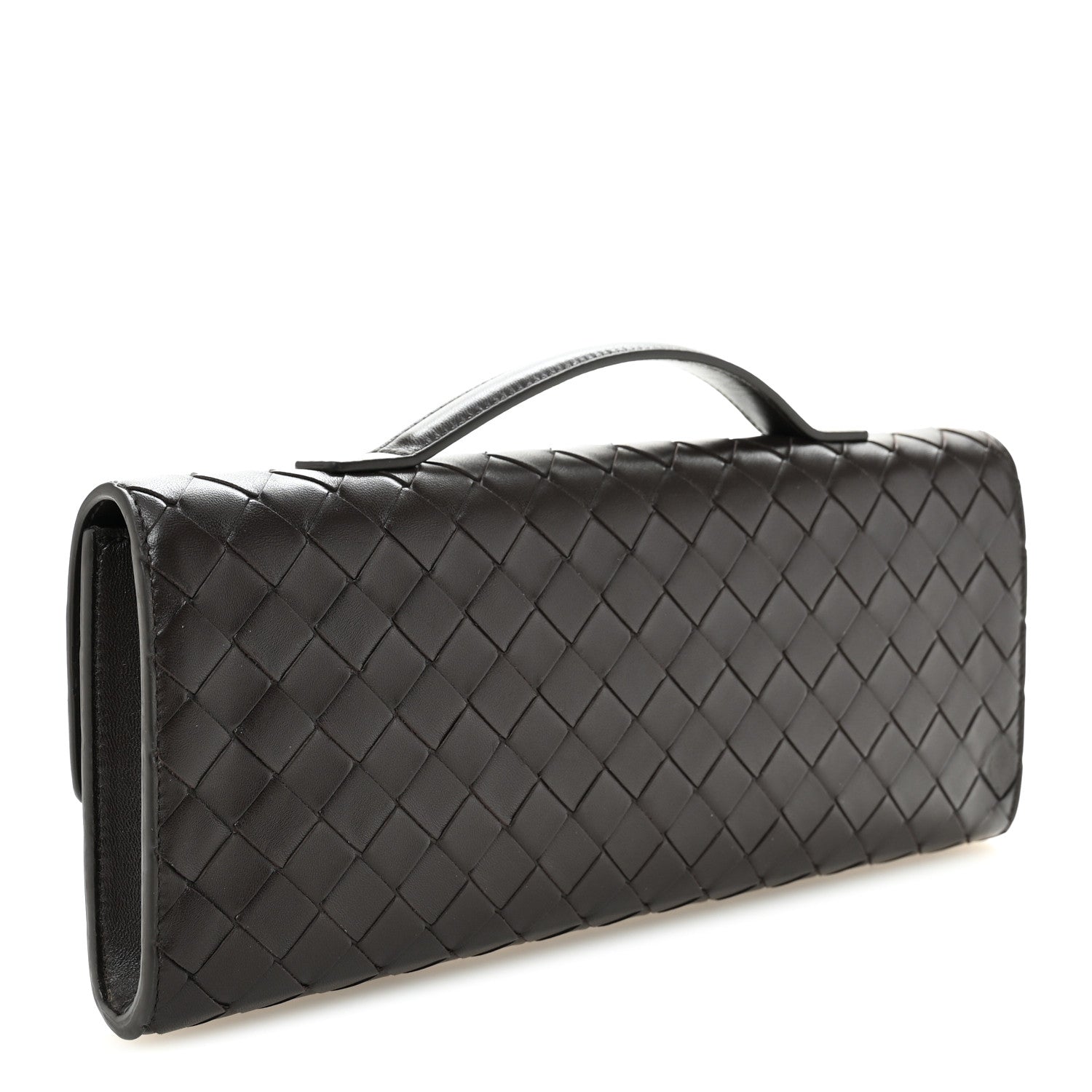 Nappa Intrecciato Long Andiamo Top Handle Clutch Fondant