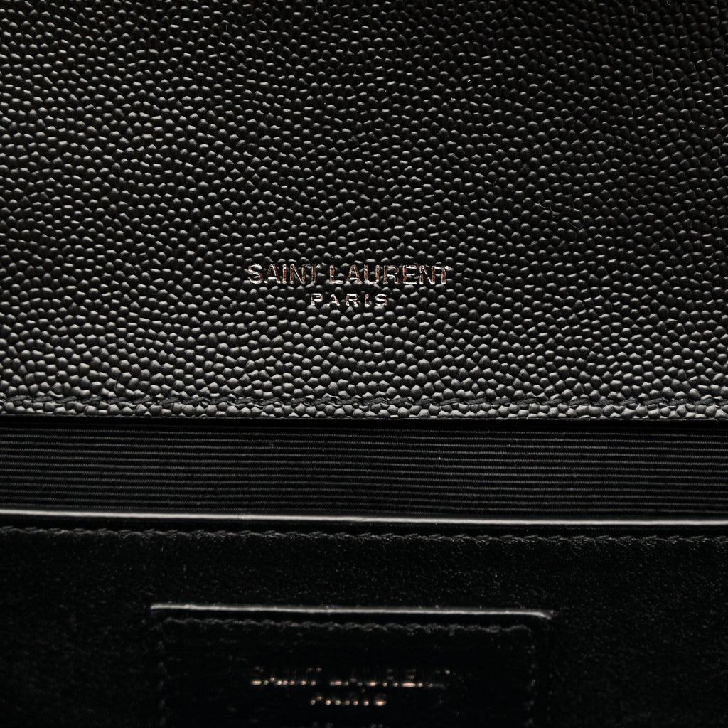 Grain De Poudre Textured Mixed Matelasse Triquilt Medium Monogram Monochrome Satchel Black