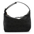 Jacquard Anagram Calfskin Medium Cubi Bag Anthracite Black