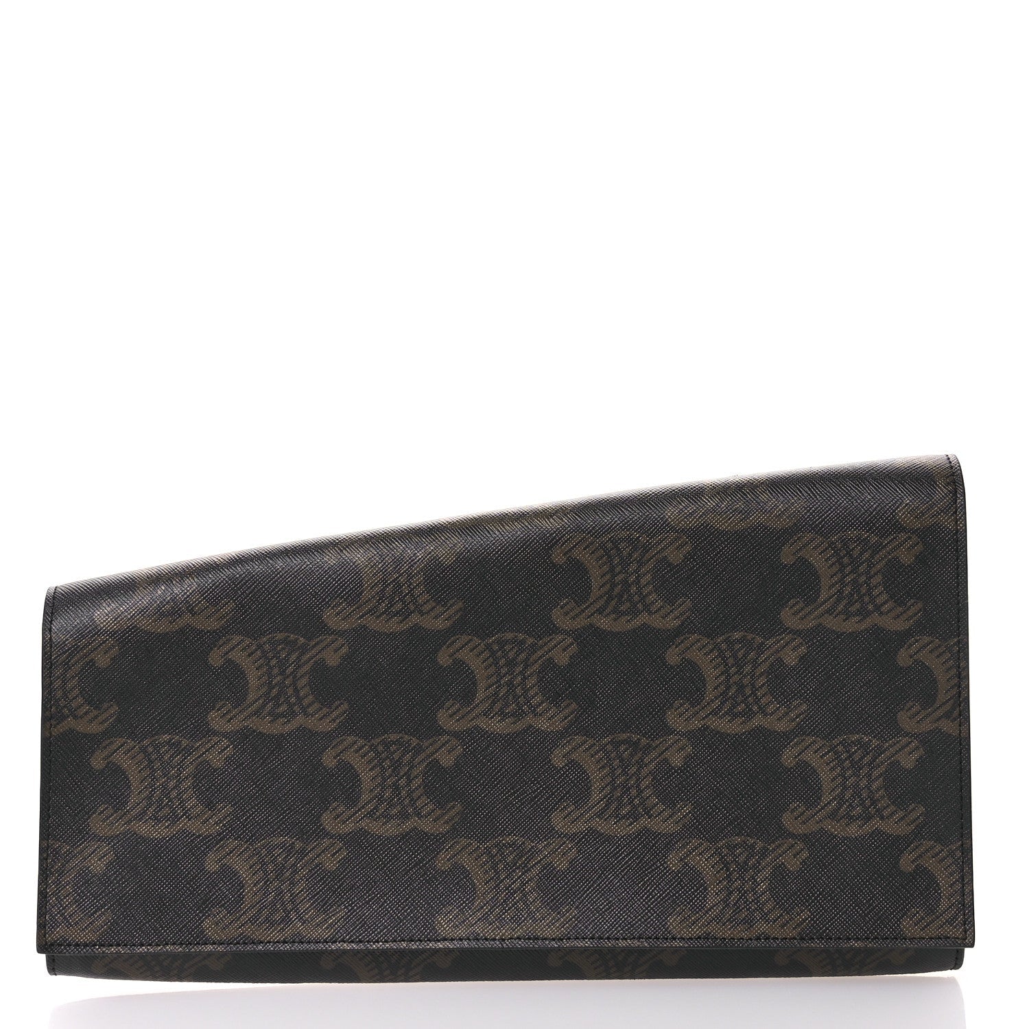 Triomphe Canvas Asymmetric Clutch Tan