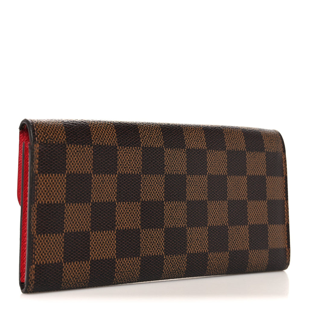 Damier Ebene Emilie Wallet Red