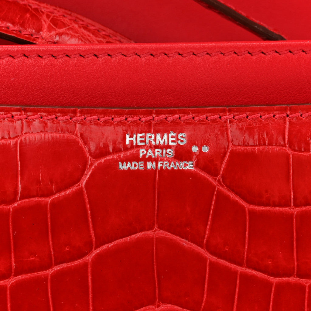 Shiny Niloticus Crocodile Constance Elan 25 Rouge Casaque