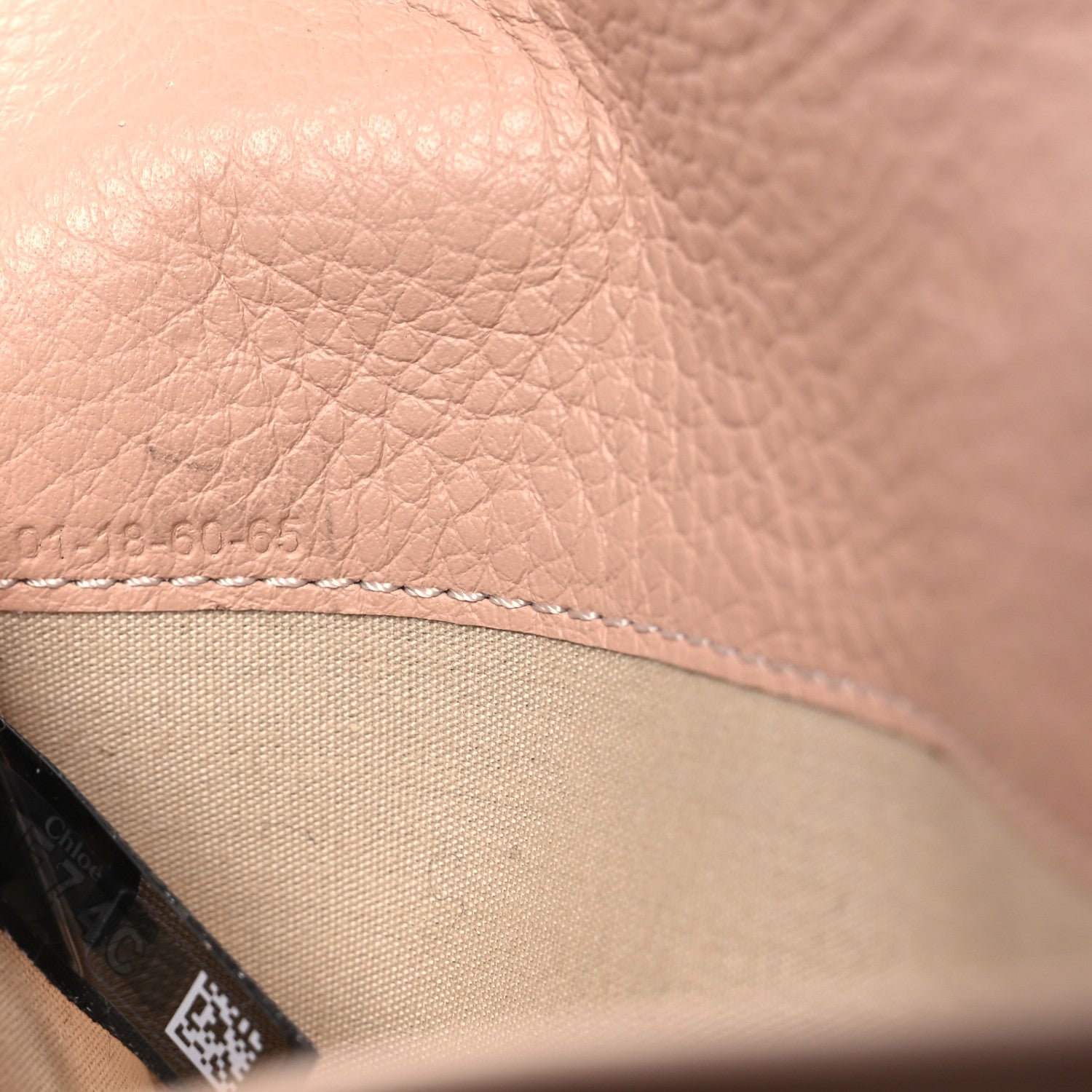 Calfskin Alphabet Long Wallet Blush Nude
