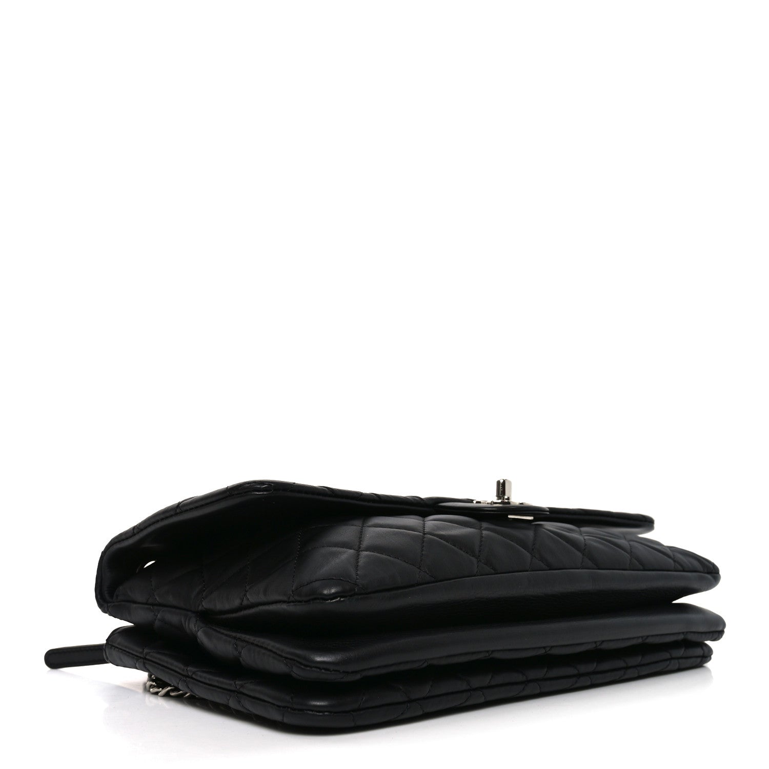 Lambskin Quilted Jumbo Chanel 3 Flap Bag Black