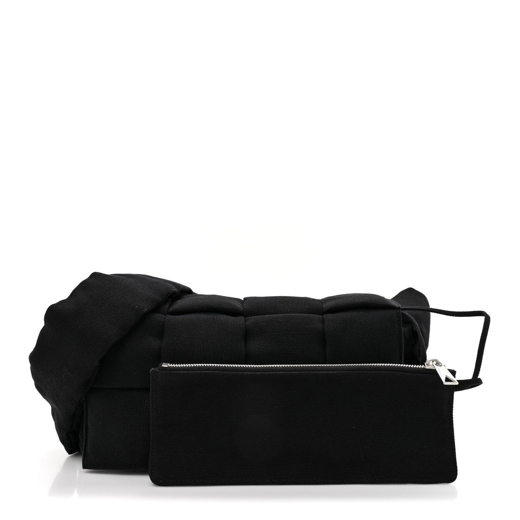 Denim Maxi Intrecciato Padded Tech Cassette Bag Black