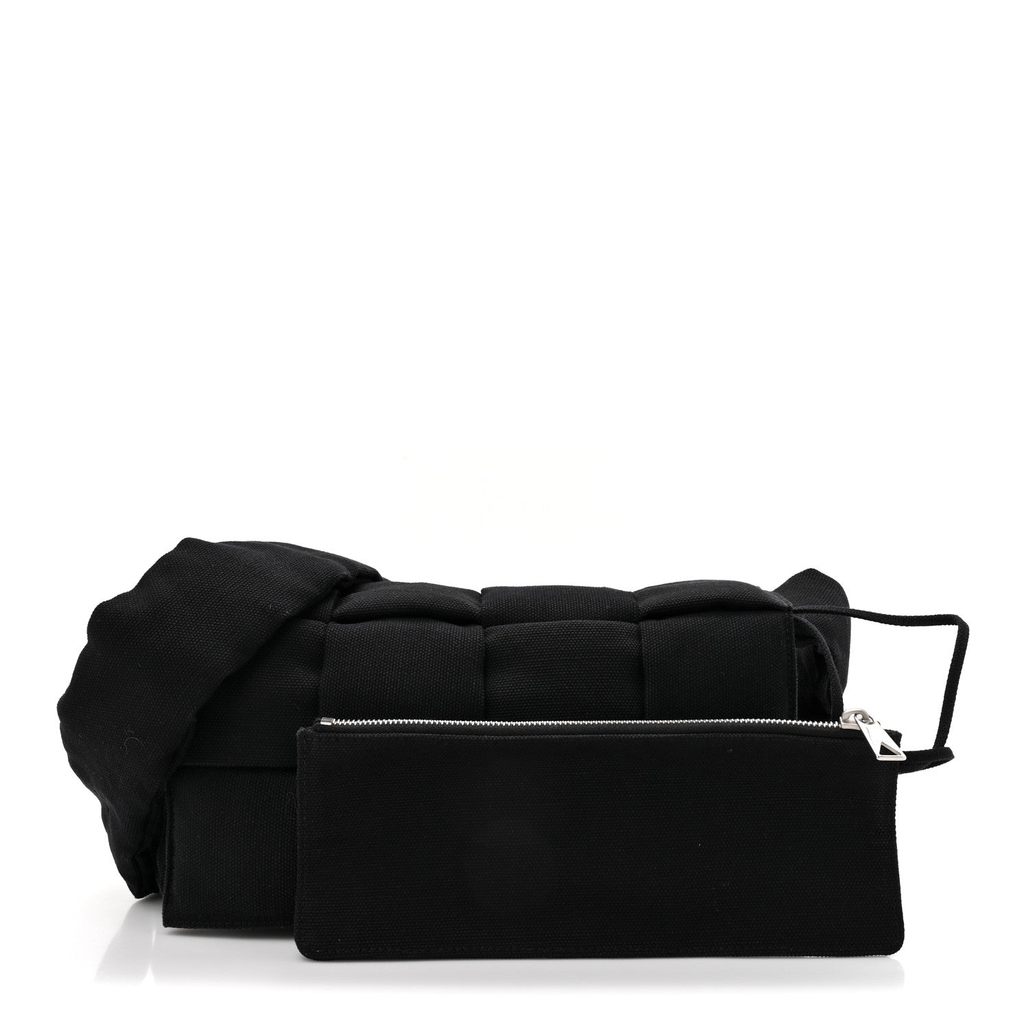 Denim Maxi Intrecciato Padded Tech Cassette Bag Black