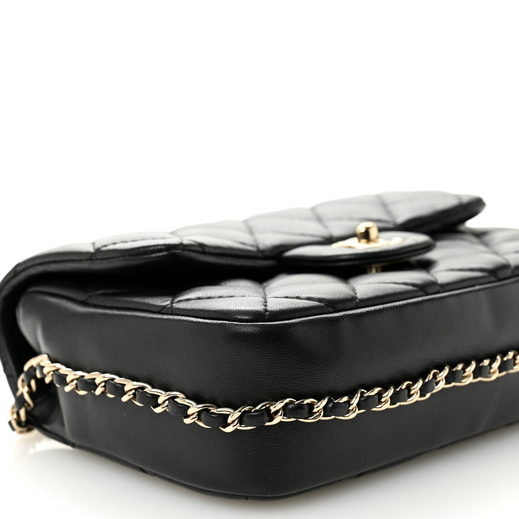 Lambskin Quilted Small My Precious Flap Black