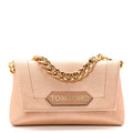 Coated Metallic Denim Mini Label Chain Shoulder Bag Iced Nude