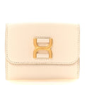 Grained Calfskin Marcie Small Compact Wallet White