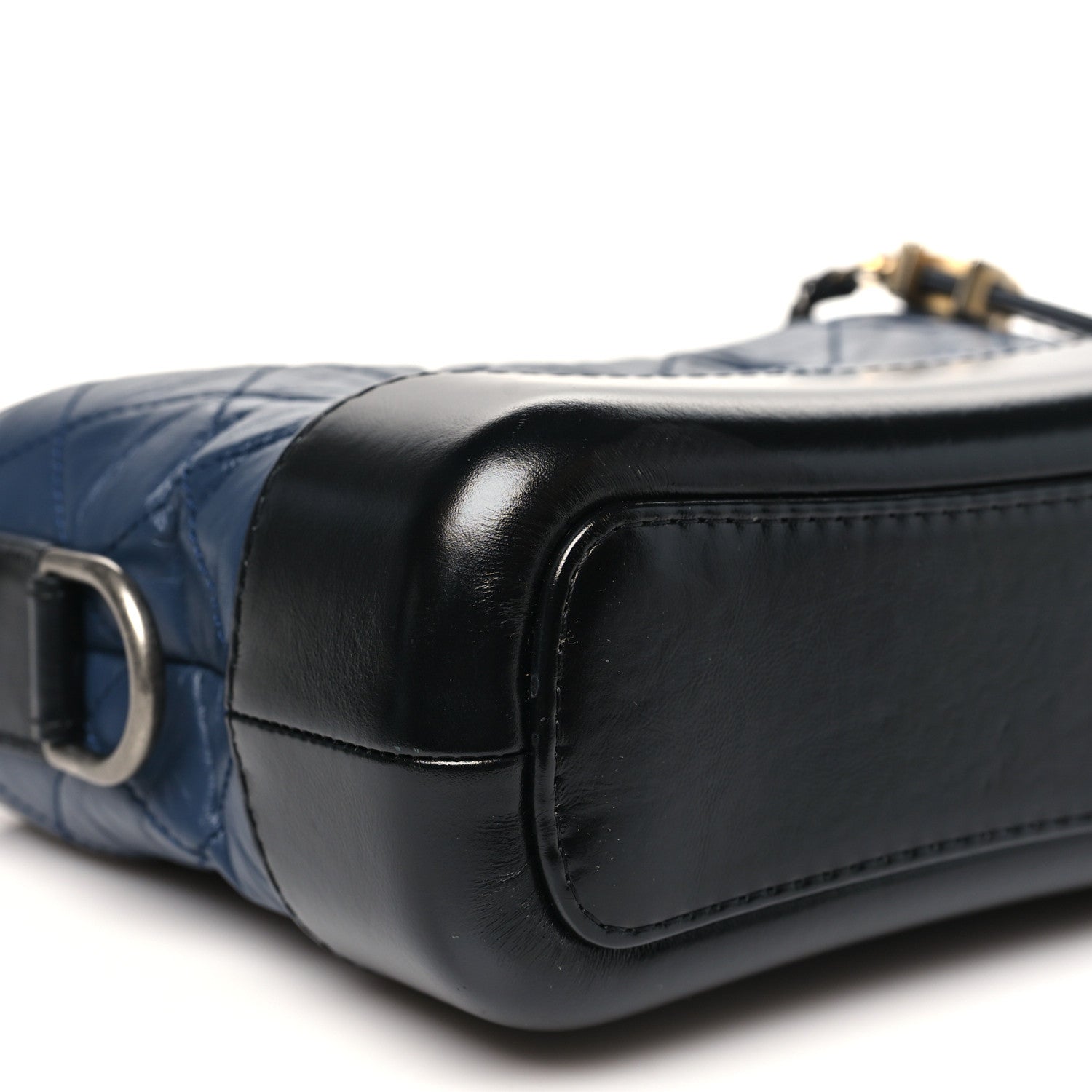 Aged Calfskin Quilted Small Gabrielle Hobo Dark Grey