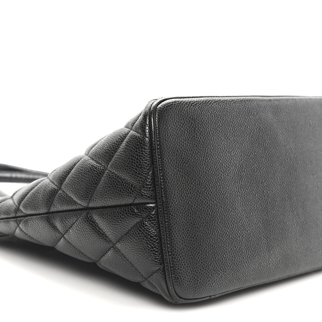 Caviar Quilted Medallion Tote Black