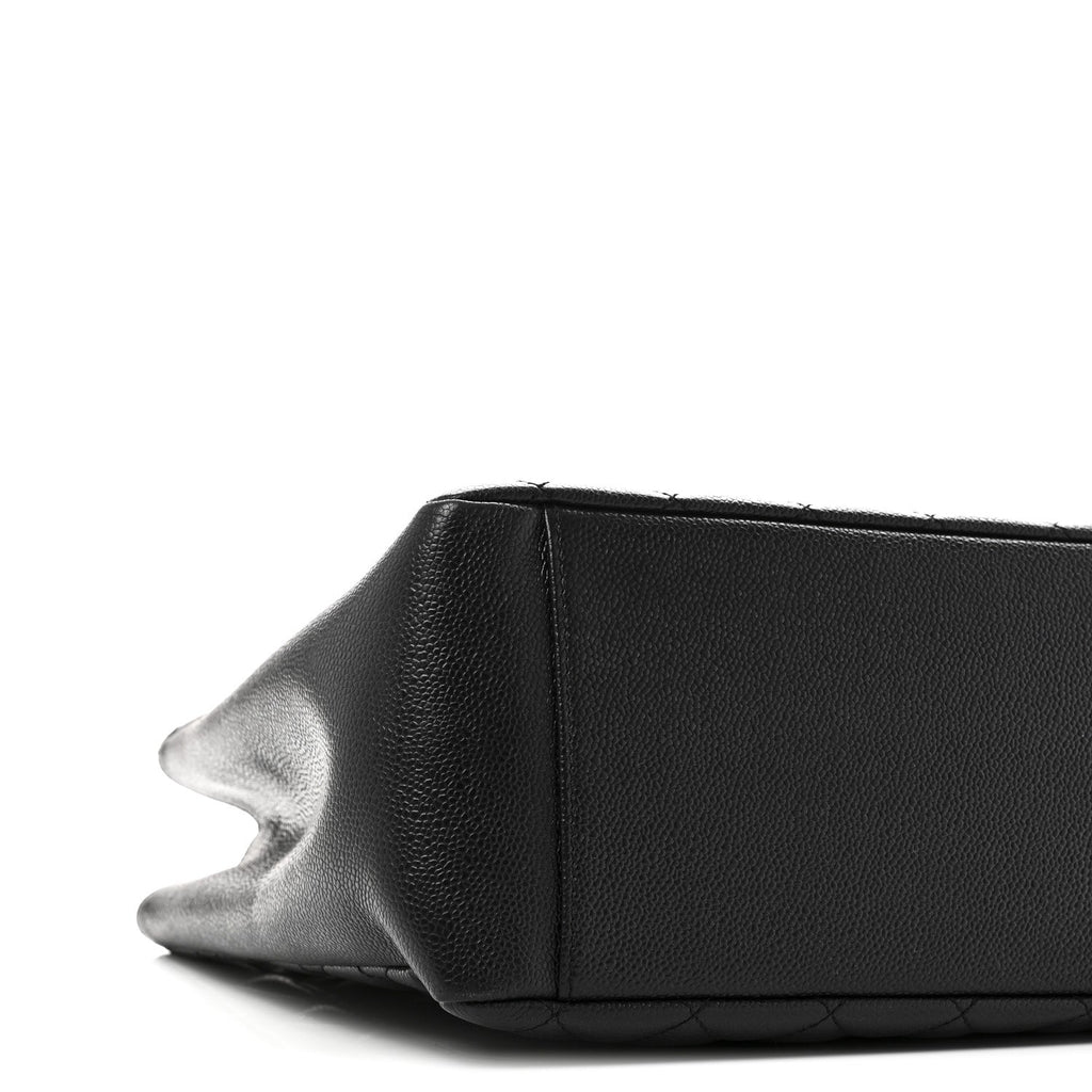 Caviar Quilted Grand Shopping Tote GST Black