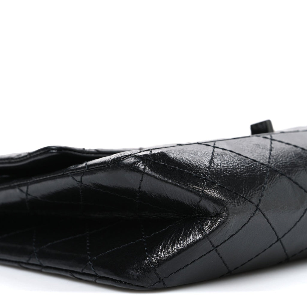 Metallic Aged Calfskin Quilted 2.55 Reissue 226 Flap So Black
