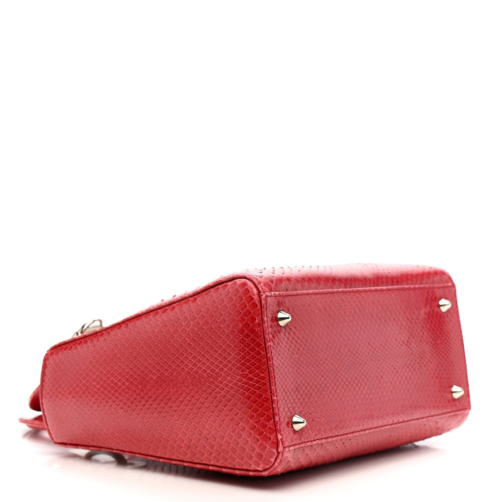 Snakeskin Medium Lady Dior Pink