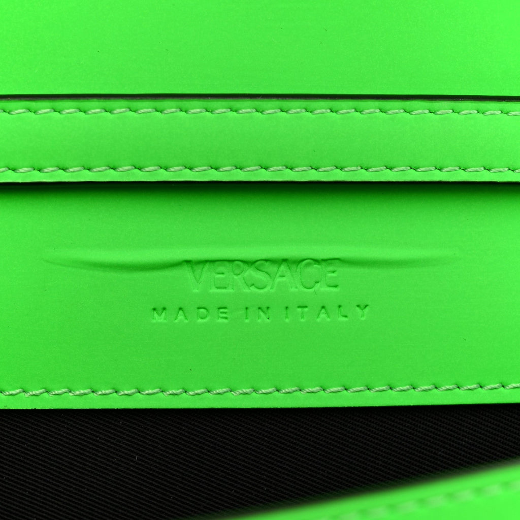 Calfskin Rubber Medusa Shoulder Bag Lime