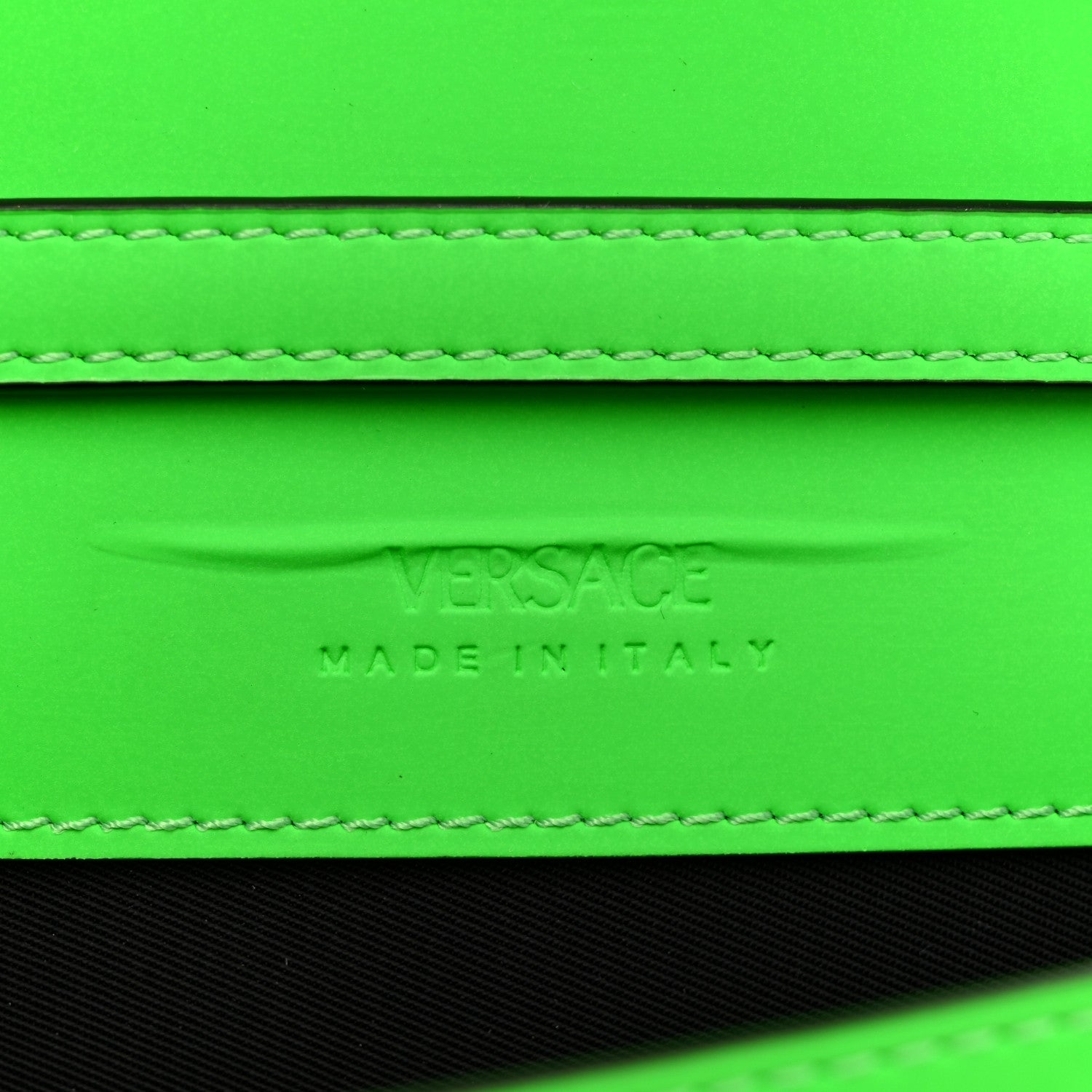 Calfskin Rubber Medusa Shoulder Bag Lime