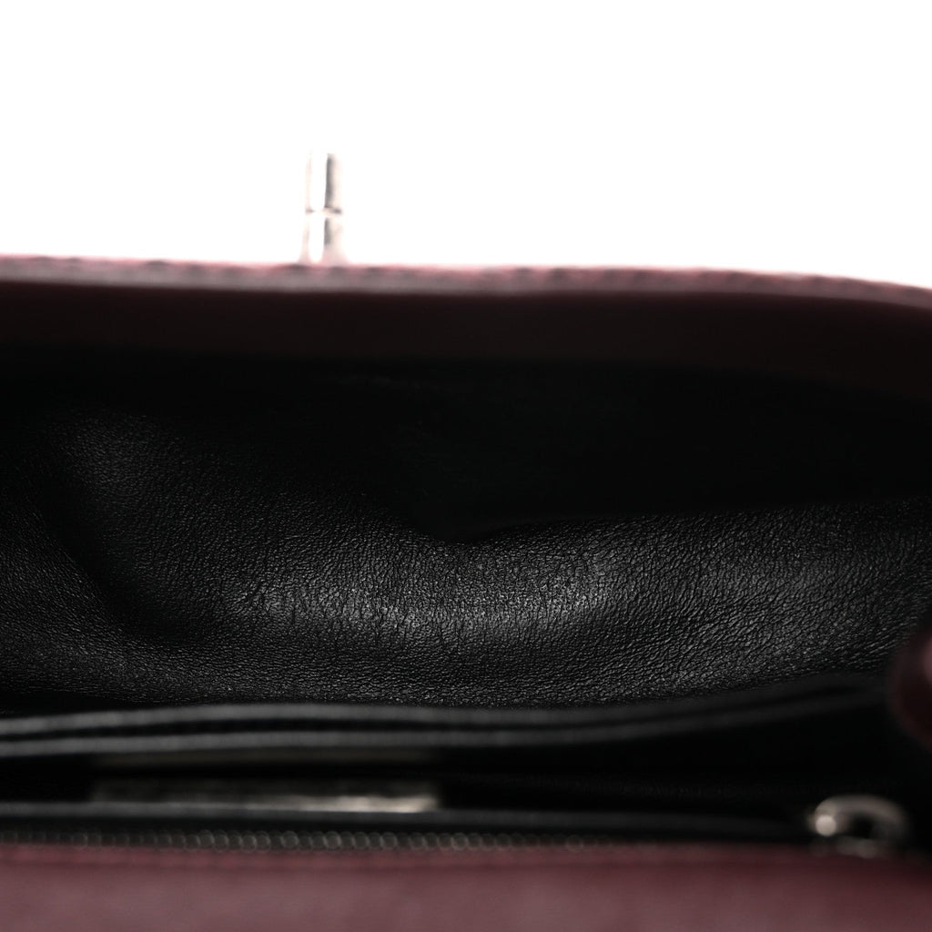 Lizard Mini Coco Handle Flap Burgundy