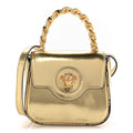 Metallic Calfskin Mini La Medusa Bag Gold