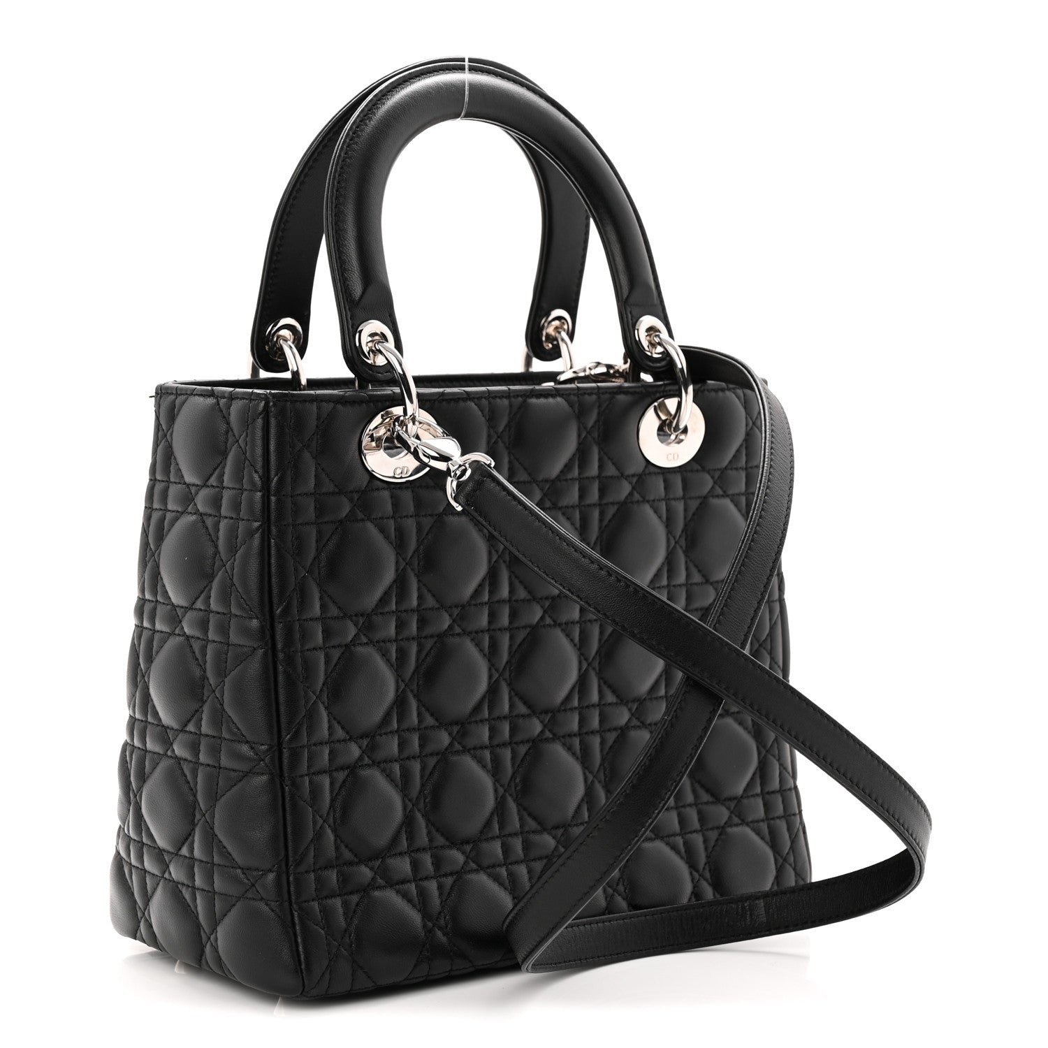 Lambskin Cannage Medium Lady Dior Black