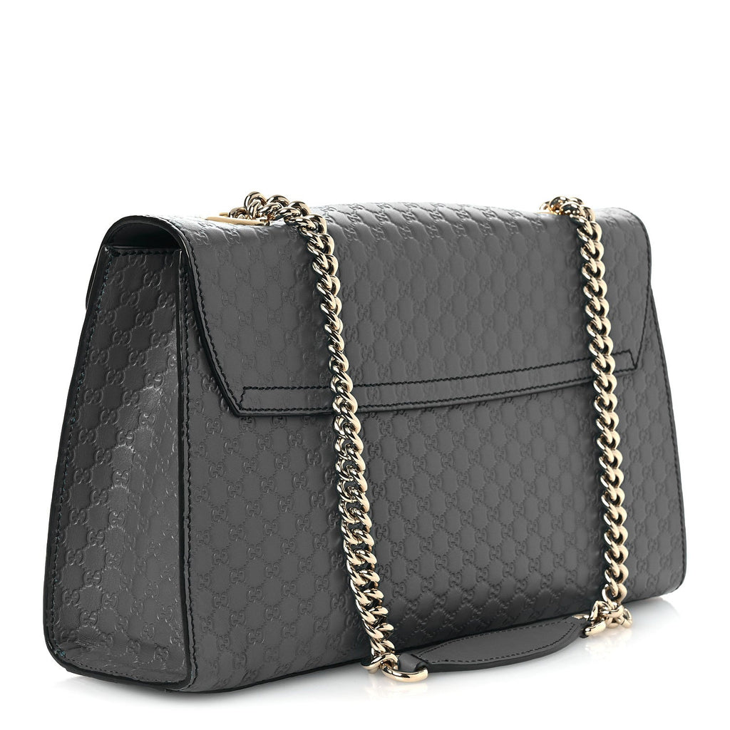 Soft Microguccissima Medium Emily Chain Shoulder Bag Grey