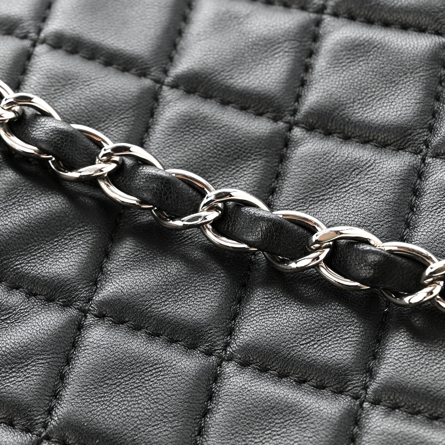 Lambskin Quilted Jumbo Chanel by 4 Flap Black