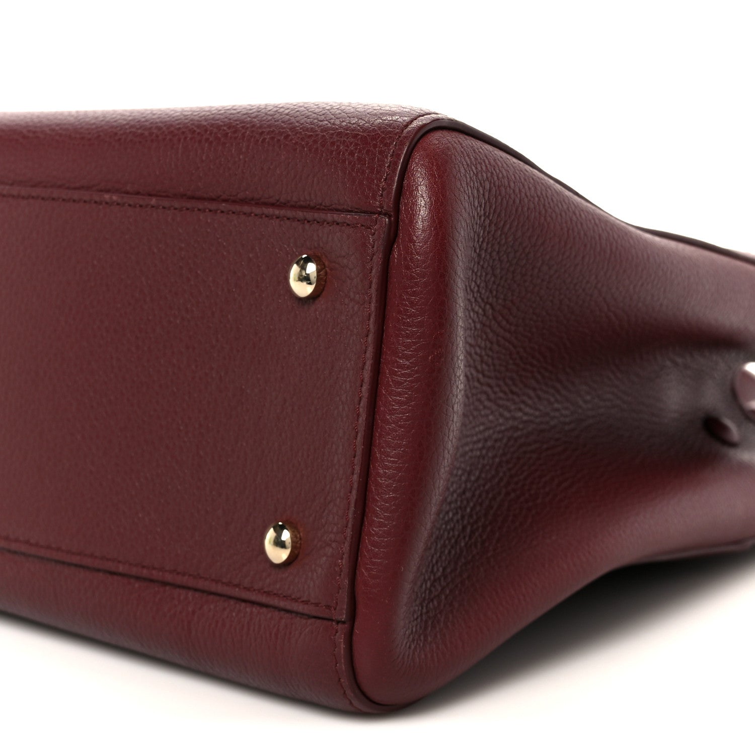 Grained Calfskin Small Neo Executive Shopper Tote Burgundy