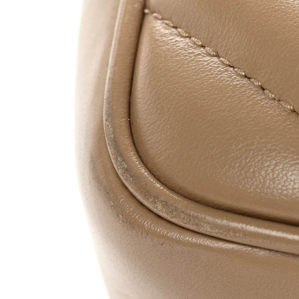 Calfskin Matelasse Monogram Lou Camera Bag Dark Beige