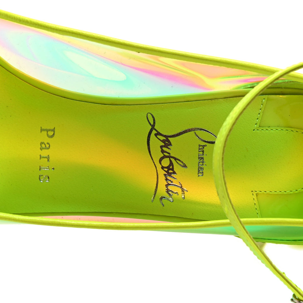 Patent Perle Debout Condorapik 100 Pumps 38 Fluo Yellow