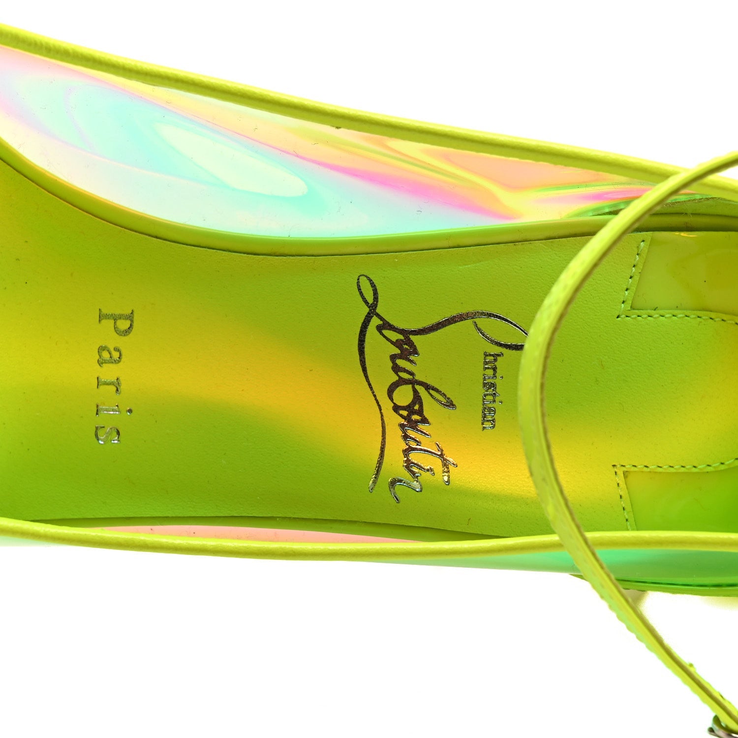 Patent Perle Debout Condorapik 100 Pumps 38 Fluo Yellow