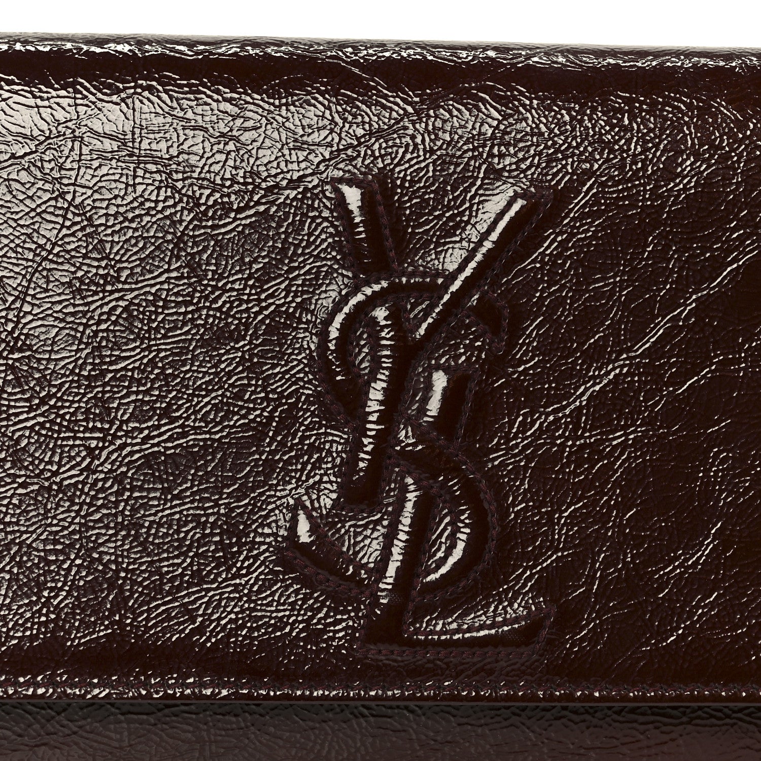 Textured Patent Calfskin Large Belle De Jour Clutch Berry