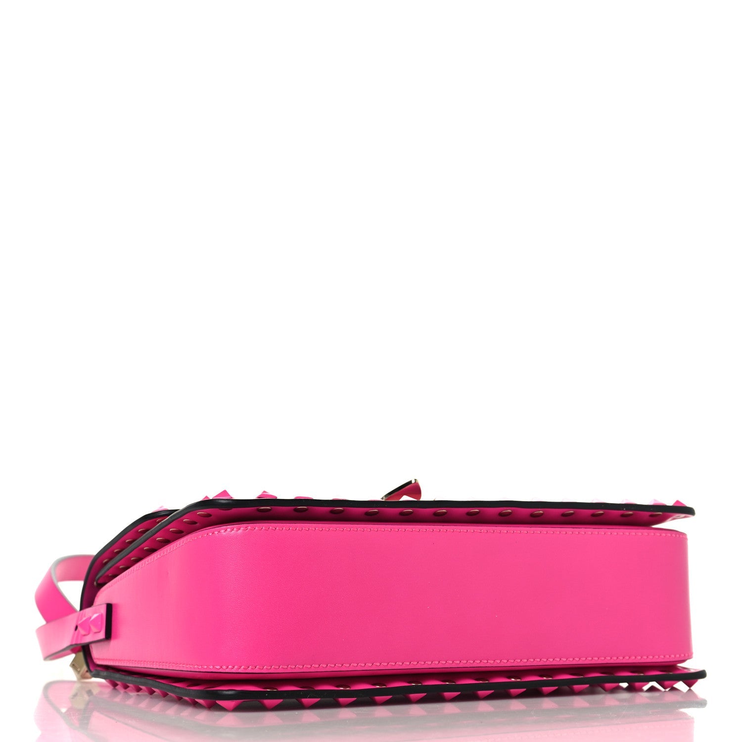 Smooth Calfskin Enamel Tonal Rockstud23 Shoulder Bag Pink PP