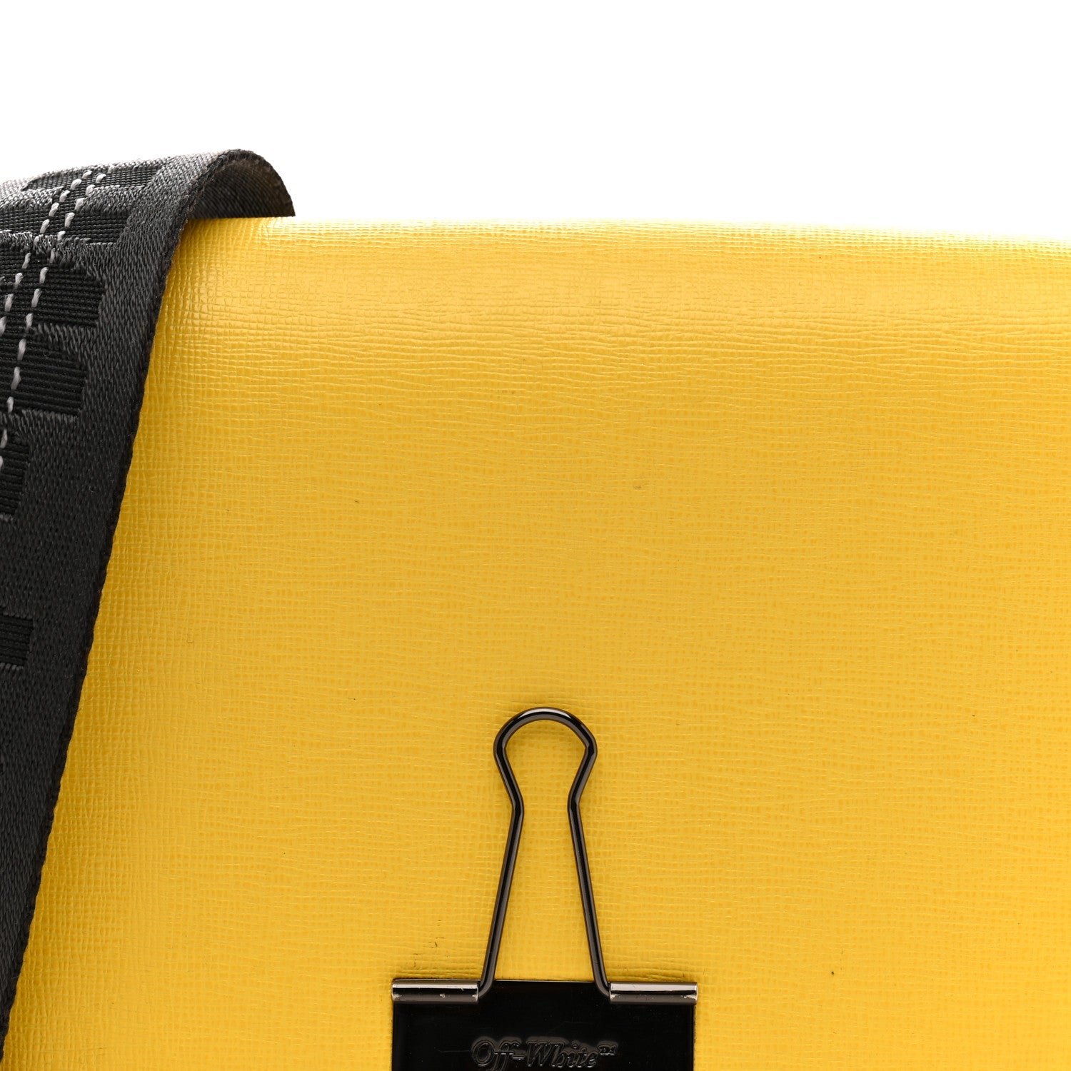 Calfskin Mini Binder Clip Bag Yellow