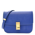 Box Calfskin Medium Classic Box Flap Bag Indigo