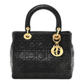 Lambskin Cannage Medium Lady Dior Black