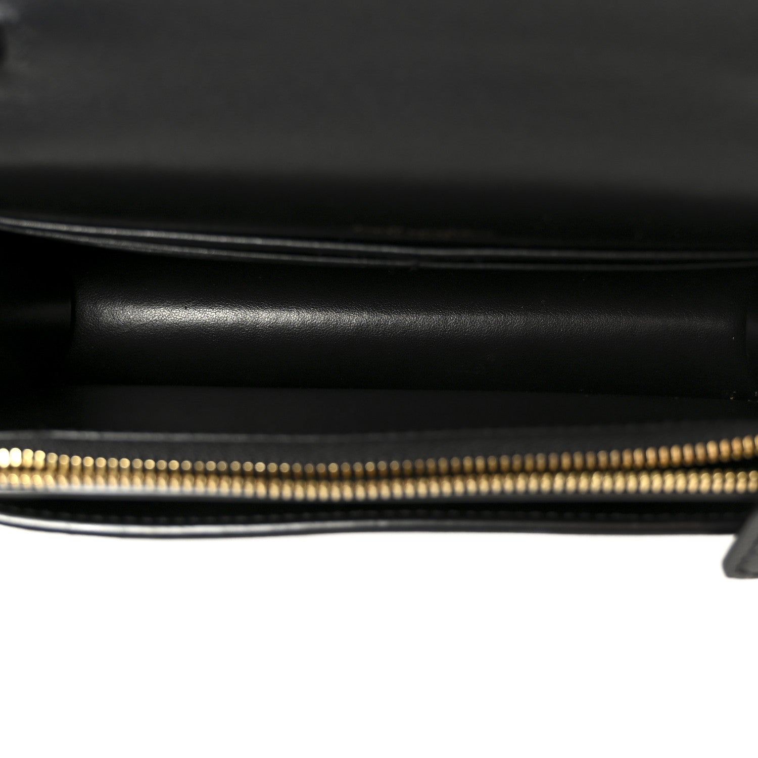 Coated Bark Calfskin Sunset Chain Wallet  Black