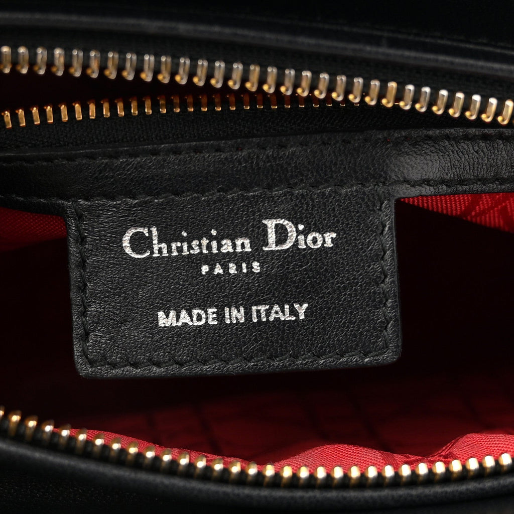 Lambskin Cannage Medium Lady Dior Black