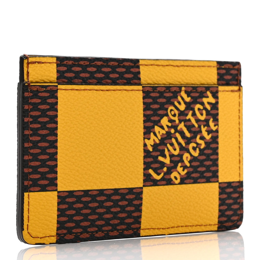 Damier Pop Porte Cartes Simple  Holder Yellow
