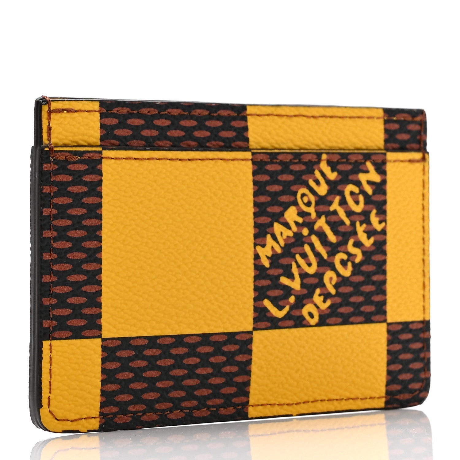 Damier Pop Porte Cartes Simple  Holder Yellow
