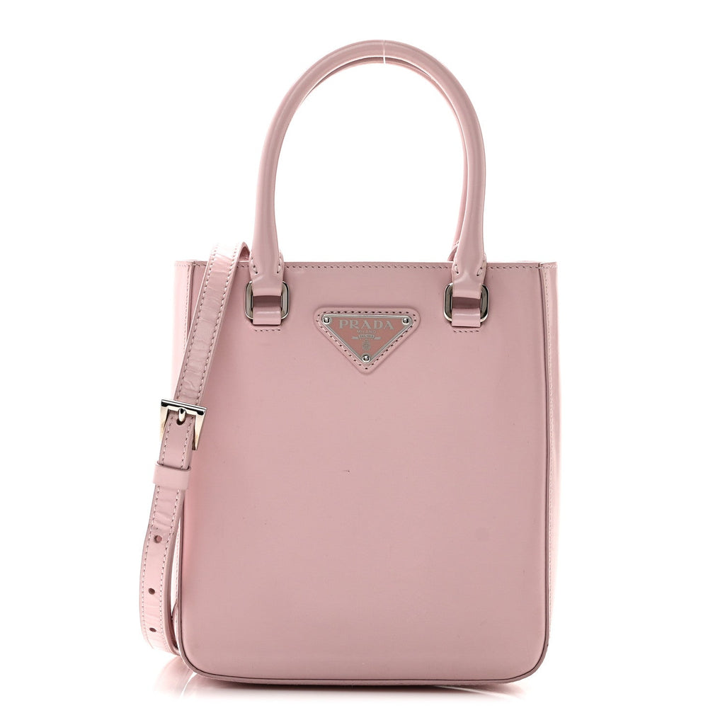 Spazzolato Triangle Small Double Handle Crossbody Tote Alabastro