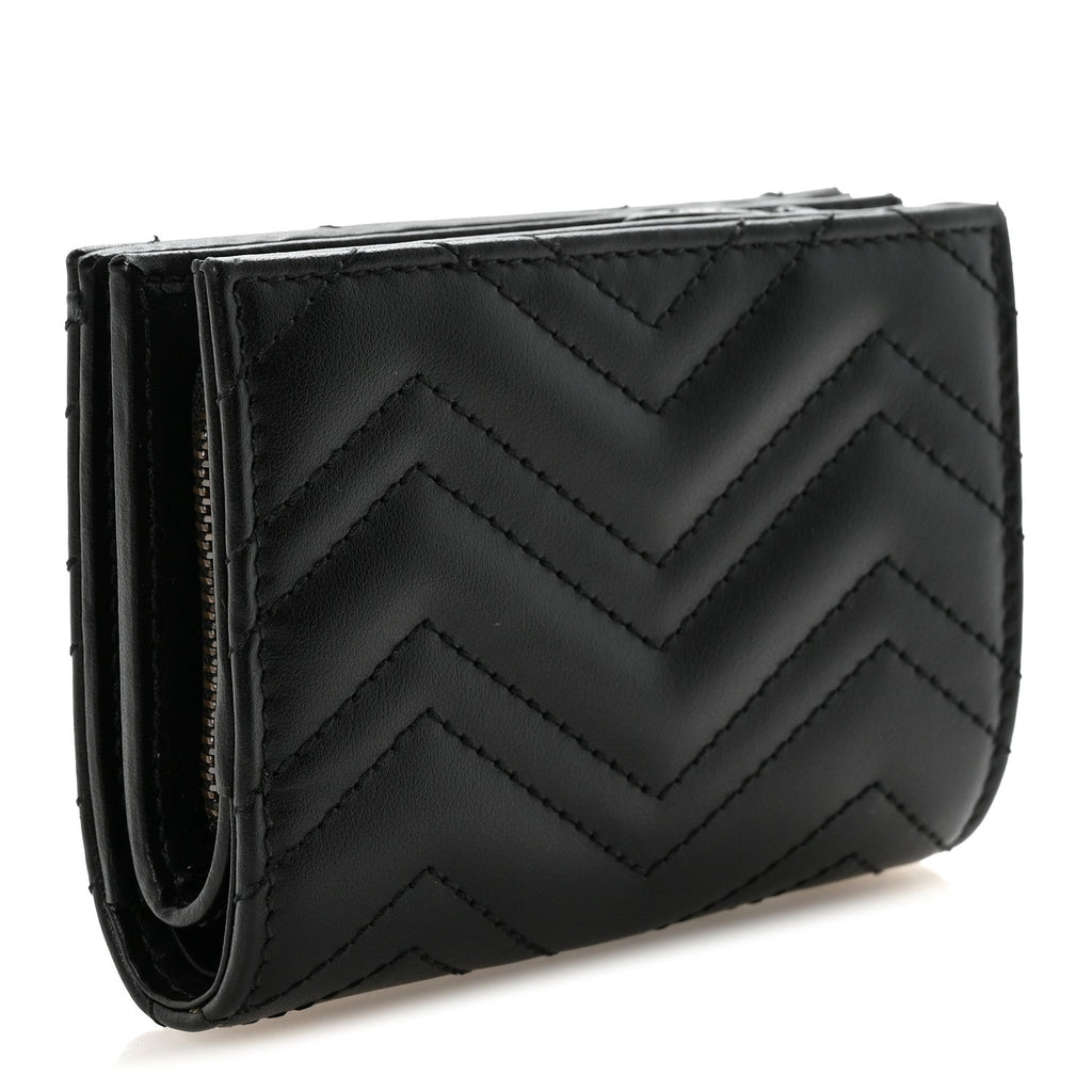 Calfskin Matelasse GG Marmont  Case Wallet Black