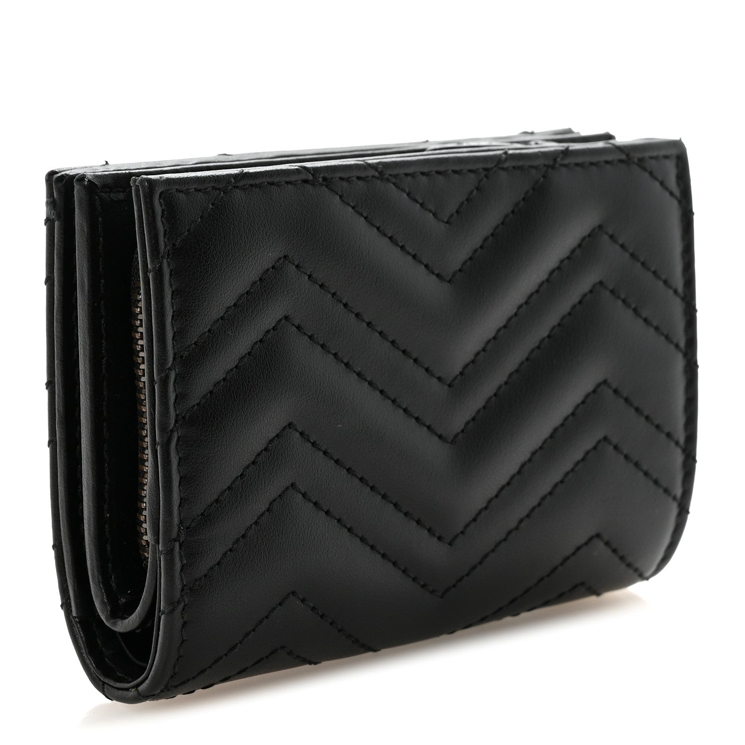 Calfskin Matelasse GG Marmont  Case Wallet Black