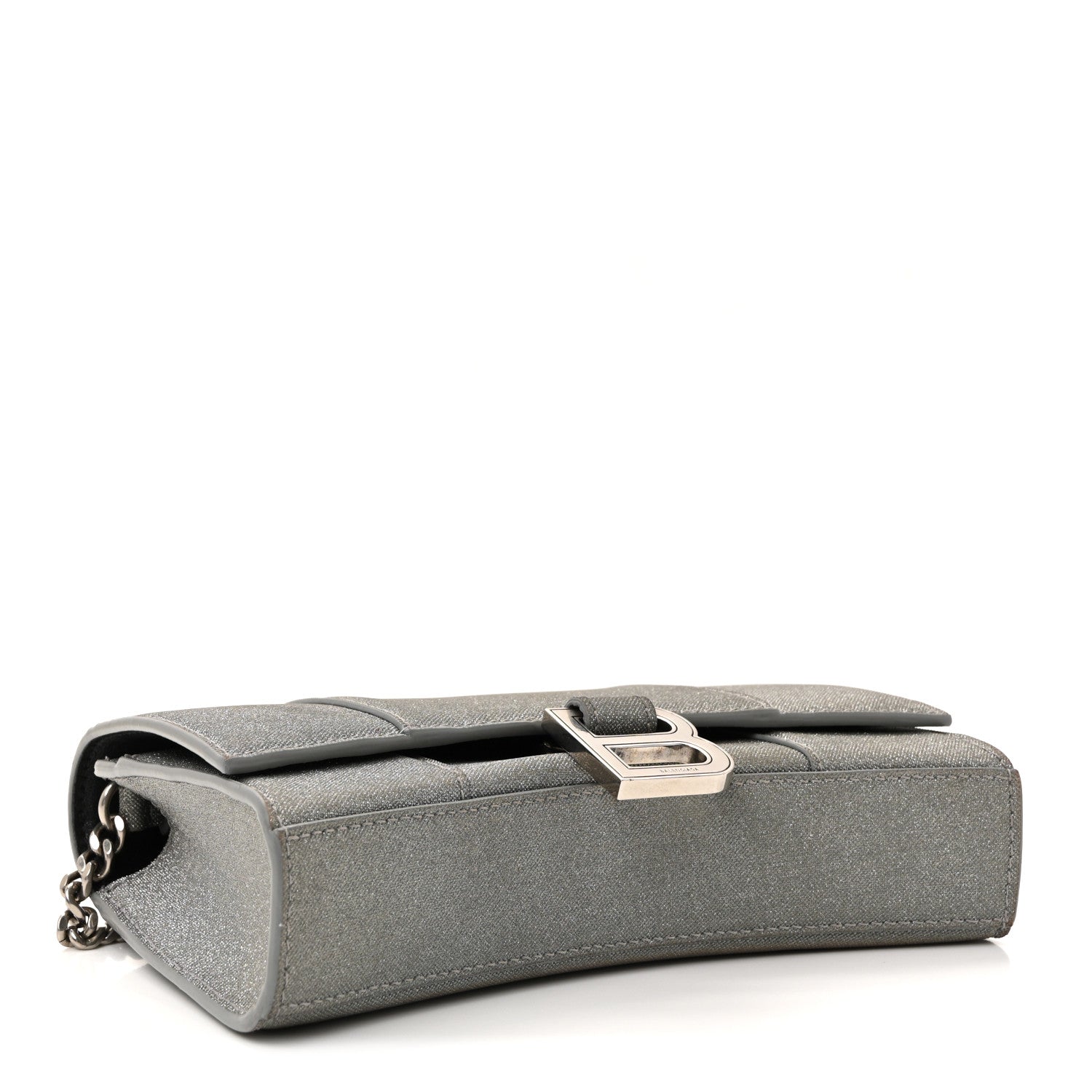 Glitter Fabric Hourglass Chain Bag Grey