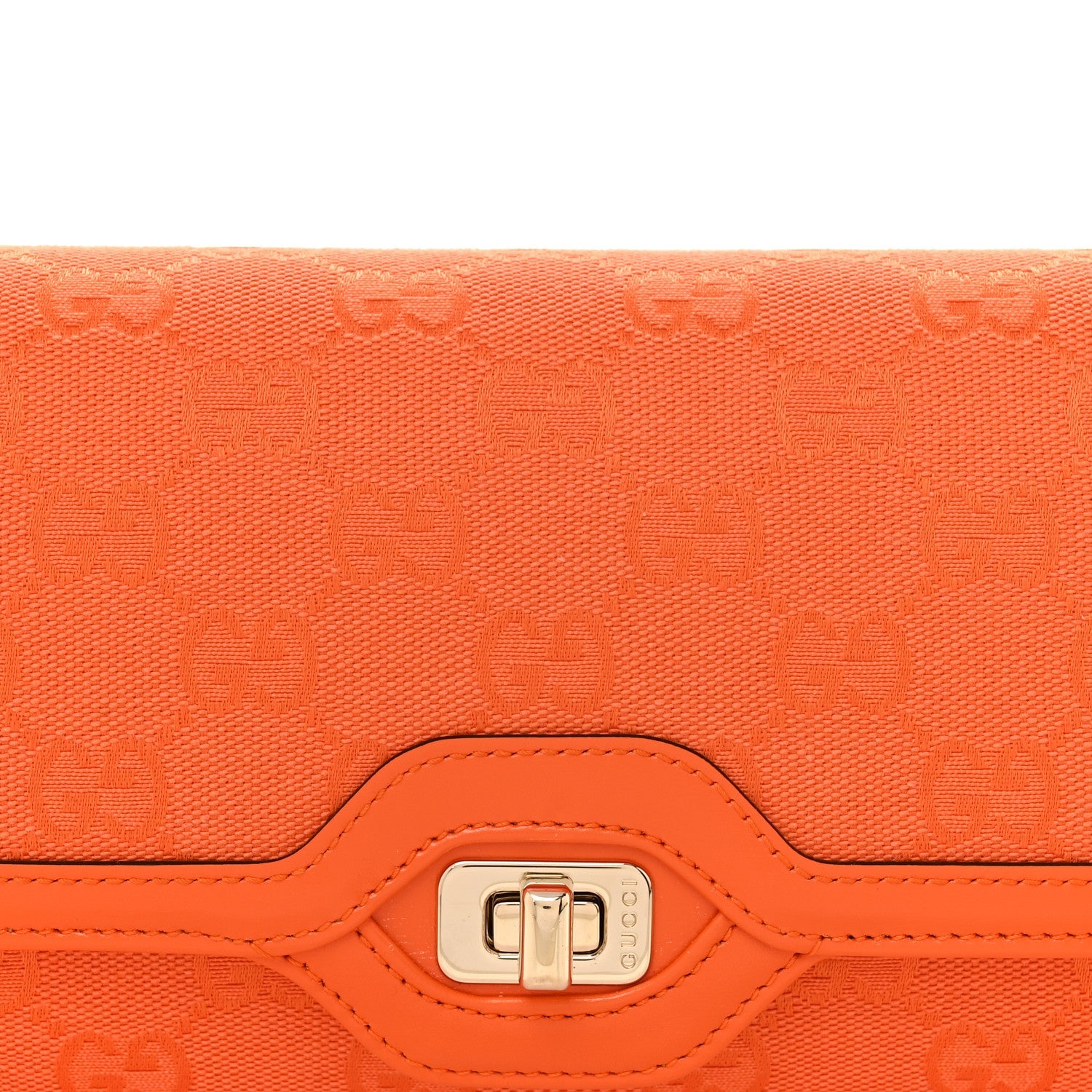 GG Monogram Textured Dollar Calfskin Small Luce Shoulder Bag Orange