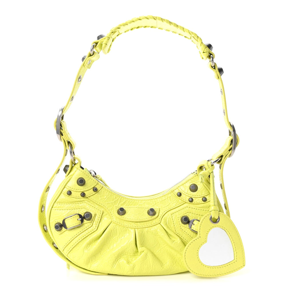 Agneau Arena Le Cagole Shoulder Bag XS Lime