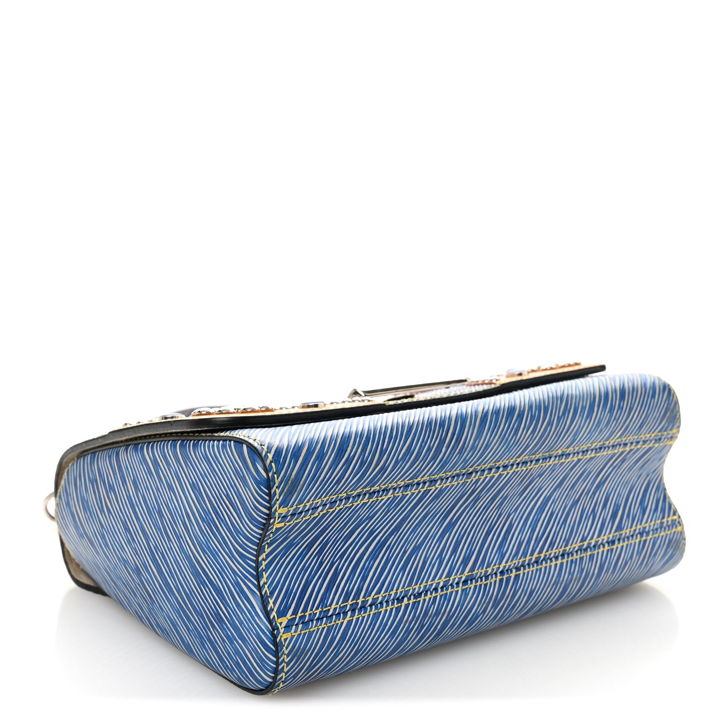 Epi Studded Twist Shoulder Bag MM Denim Light