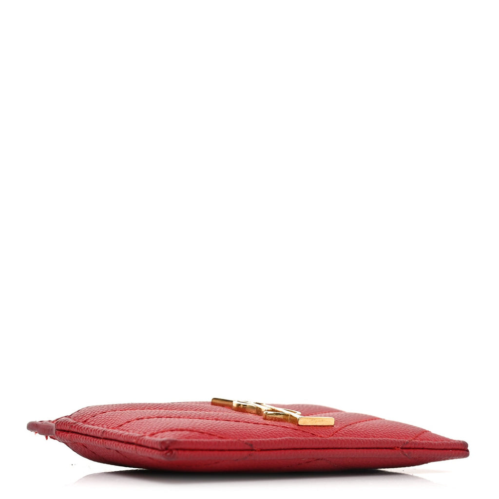 Grain De Poudre Matelasse Chevron Monogram Credit  Case New Red