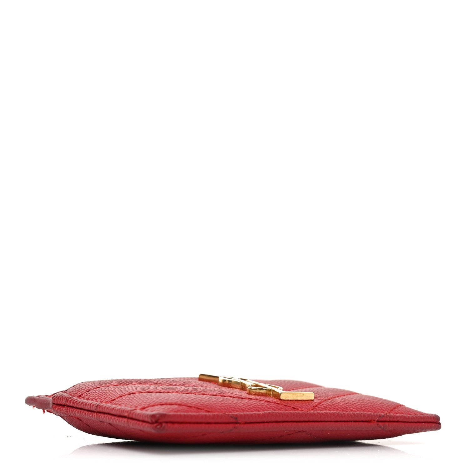 Grain De Poudre Matelasse Chevron Monogram Credit  Case New Red
