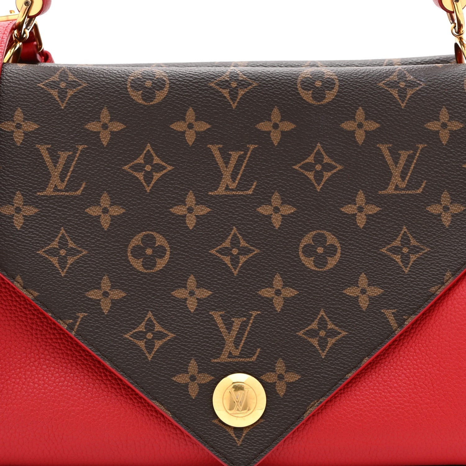 Grained Calfskin Monogram Double V Rubis